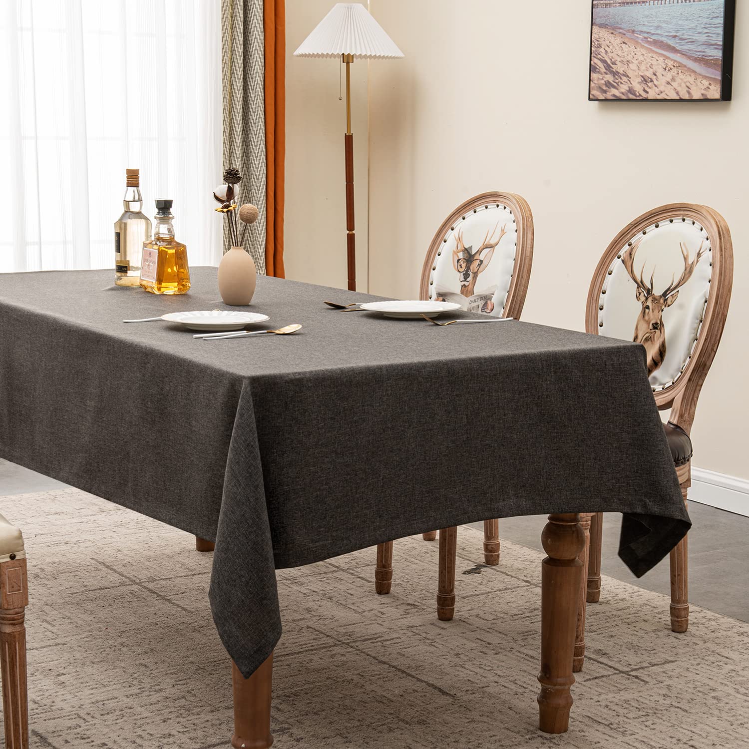 BALCONY & FALCON Table Cloth, Wipe Clean Tablecloth Rectangular, Waterproof, Machine Washable - Image 2