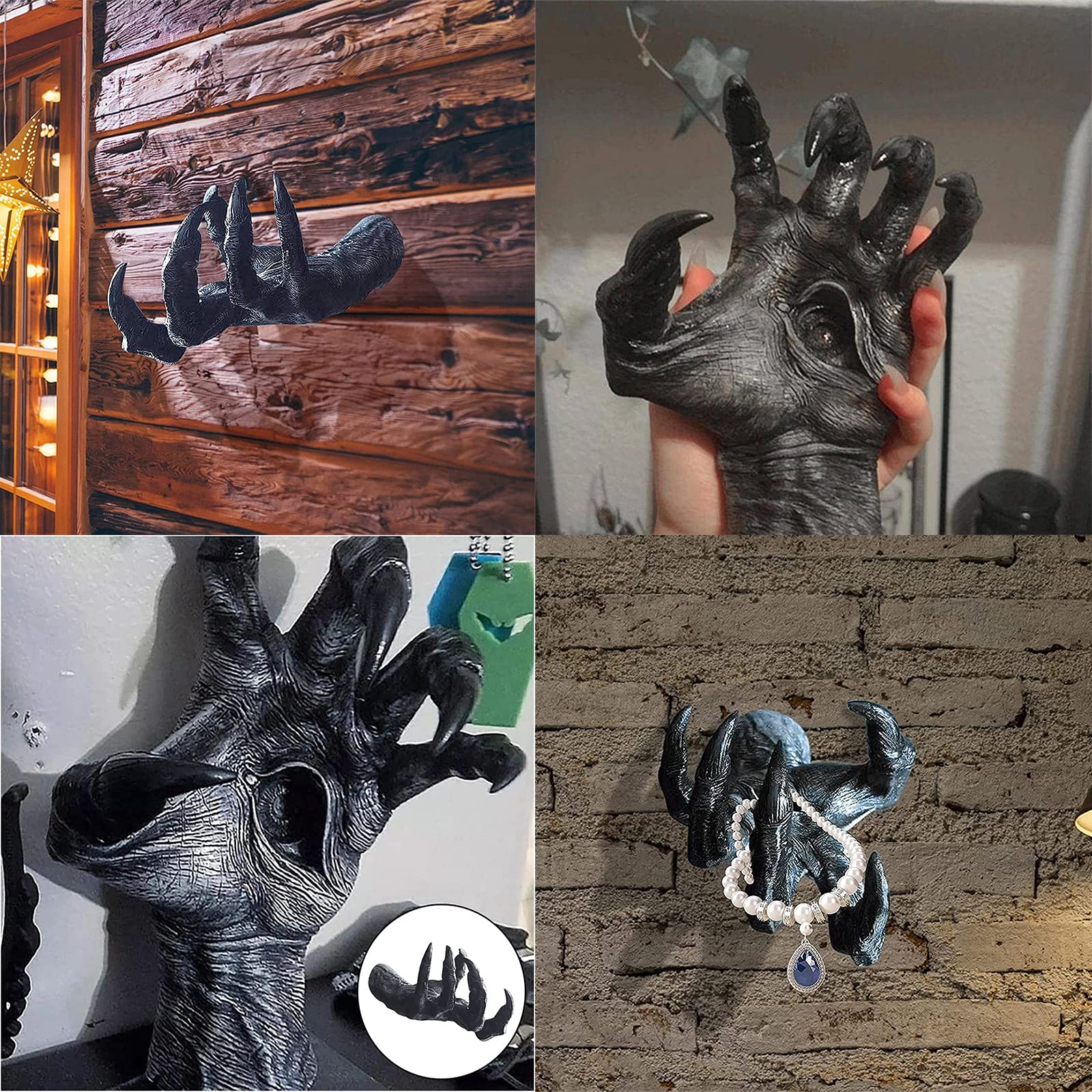 Lwtsrp Demone Scultura a Mano Decorazione, Statua Della Mano Della Strega di Halloween, The Witch's Hand Wall Hanging, per la festa di Halloween del bar dell'ufficio a Casa