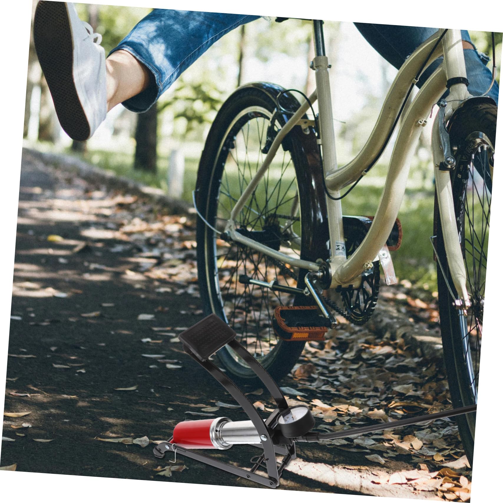 ifundom Bomba de Bicicleta de Hierro Compacta Alta Presión para Neumáticos y Balones, Inflador Portátil Adecuado para Ciclismo y Uso Doméstico