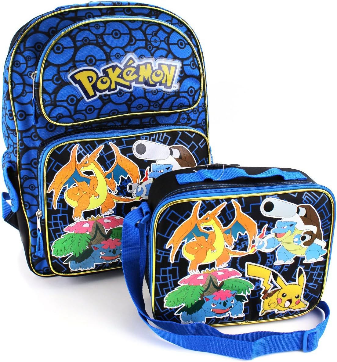 pikachu backpack and lunchbox