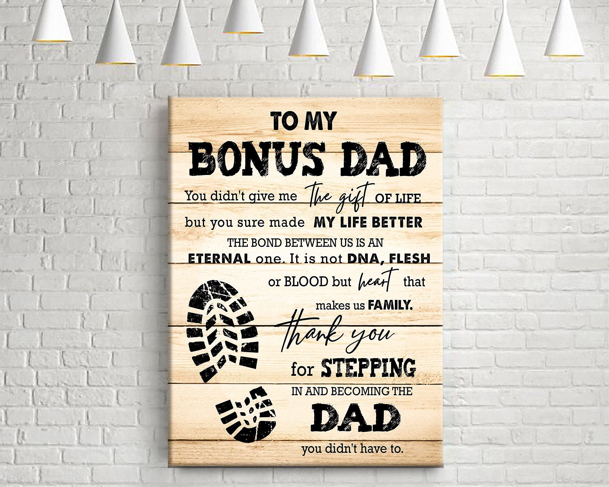 Bioprocess Bonus Dad Appreciation Custom Stepdad Bonus Dad Gift Gift For Bonus Dad Wall Art Poster Cute Sign Wall Decor Metal Sign Poster 8X12 Inches