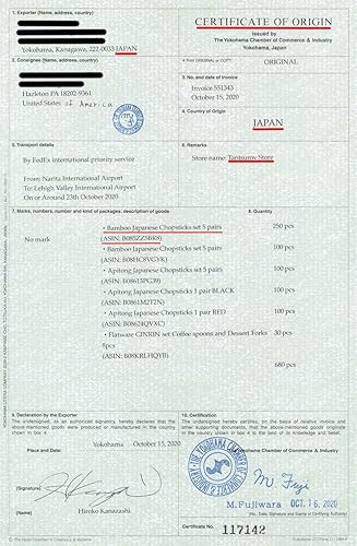 Miniatura 5 de Palillos japoneses de madera para sushi, ramen, palillos de bambú natural, reutilizables, juego de regalo de 5 pares fabricados en Japón (Variación