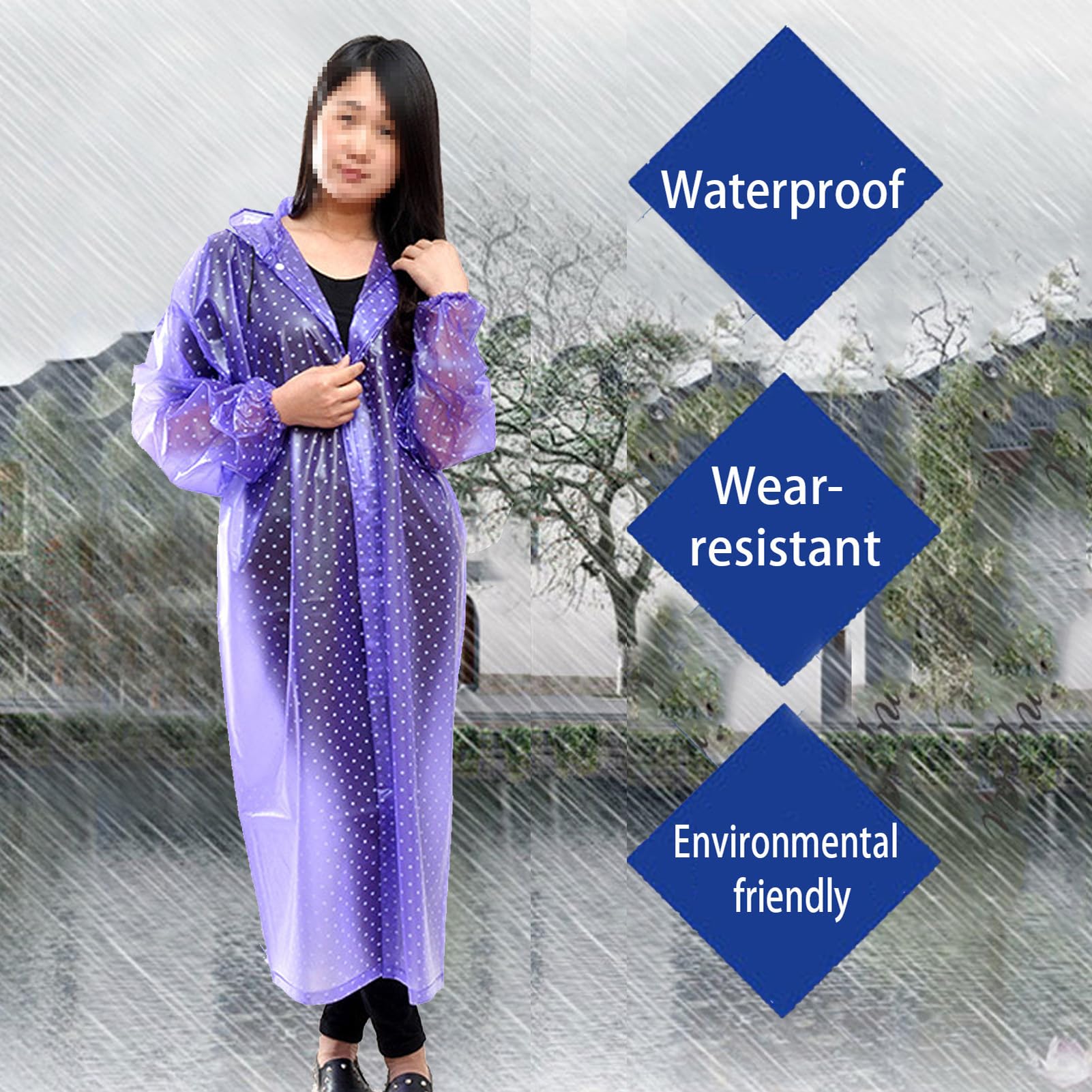 Lange Regenanzüge PVC Kapuze Wasserdichter Regenmantel Outdoor-Arbeitsponcho Hochelastisch Langlebige Regenbekleidung Für Männer Frauen