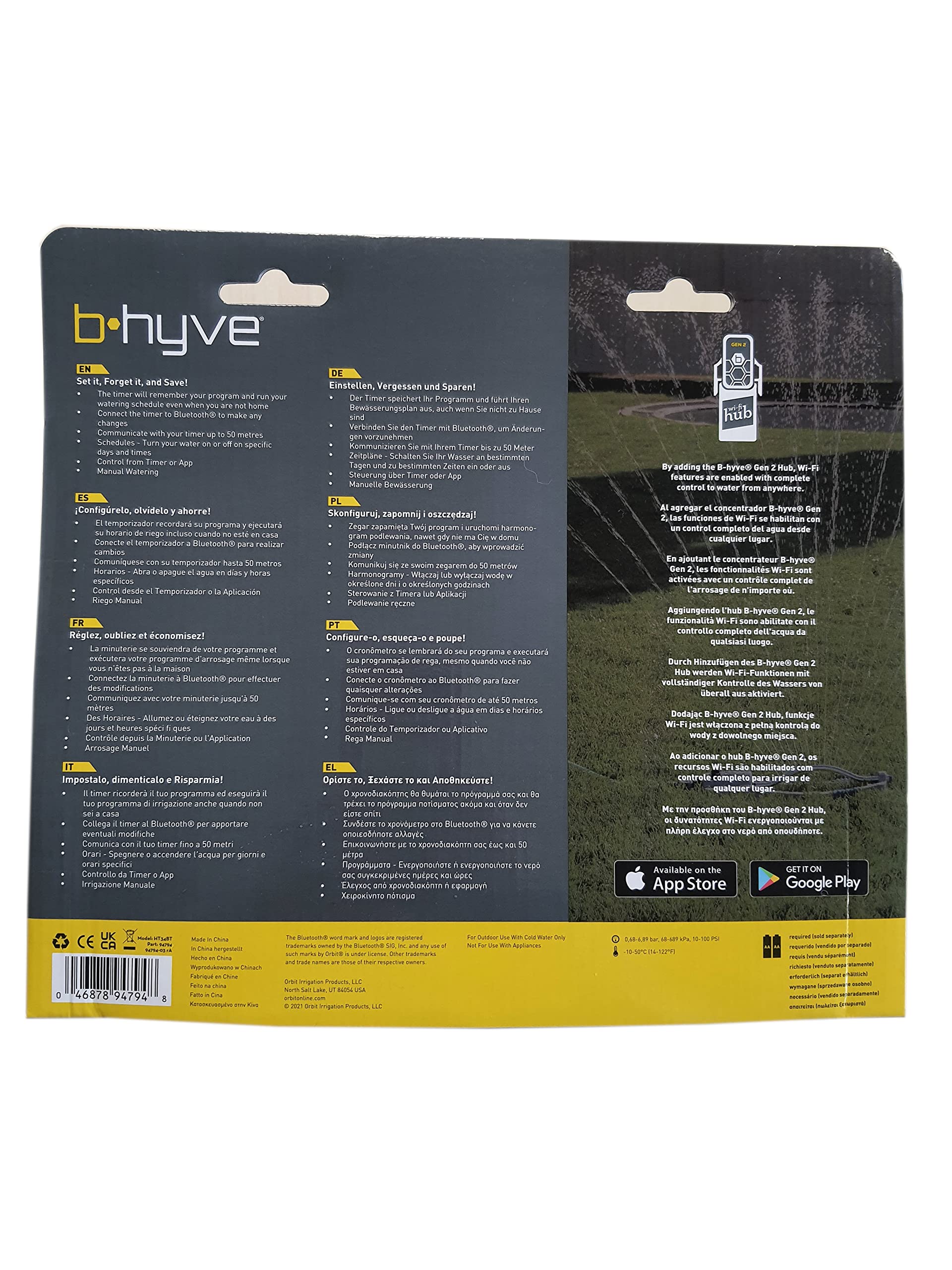 Orbit 94794-ES Programador Inteligente de riego Digital por Bluetooth BHYVE-XD 4 Salidas