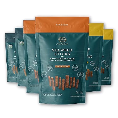Amarea - Palitos de algas marinas Mezcla de sabores, paquete de 6 (0.9 onzas cada uno)