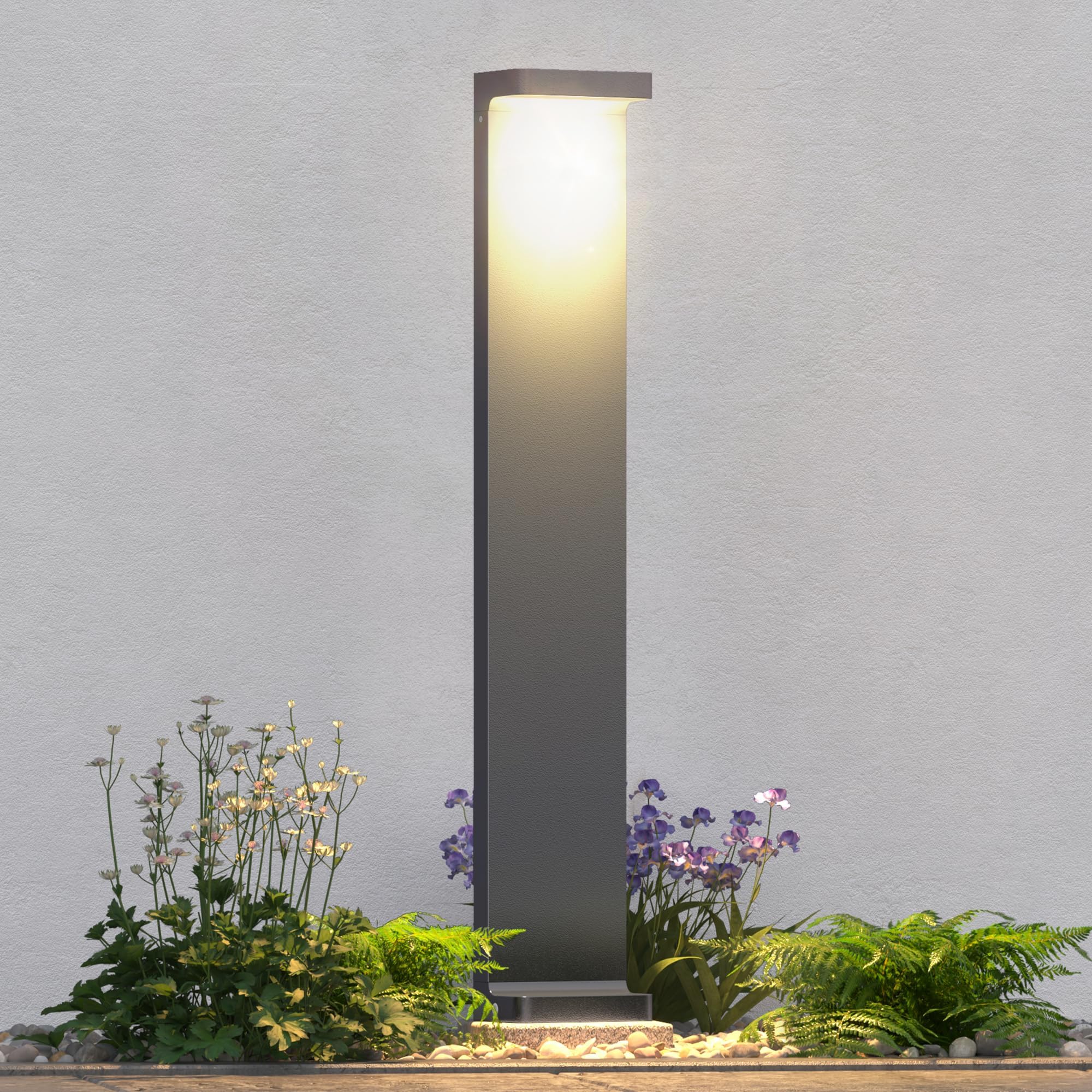 doporro Paletto LED da Esterno 60 cm 6W 3000K IP65 per Vialetti | Colore Grigio Scuro, Alluminio, Luce Calda per Esterni, per Vialetti, Terrazze, Cortili e Ingressi