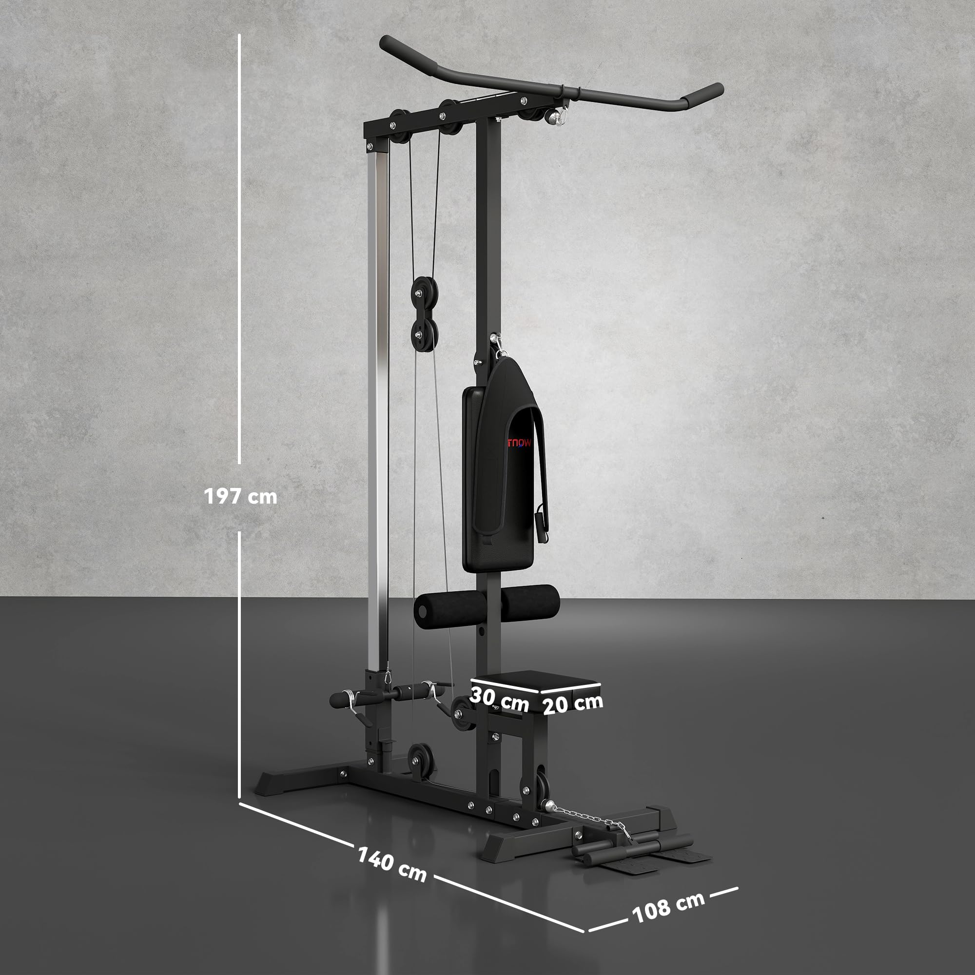 SPORTNOW Stacja do treningu siłowego do domu, wielofunkcyjna stacja fitness z drążkiem do podciągania, do 50 kg, sprzęt fitness do treningu siłowego w domu