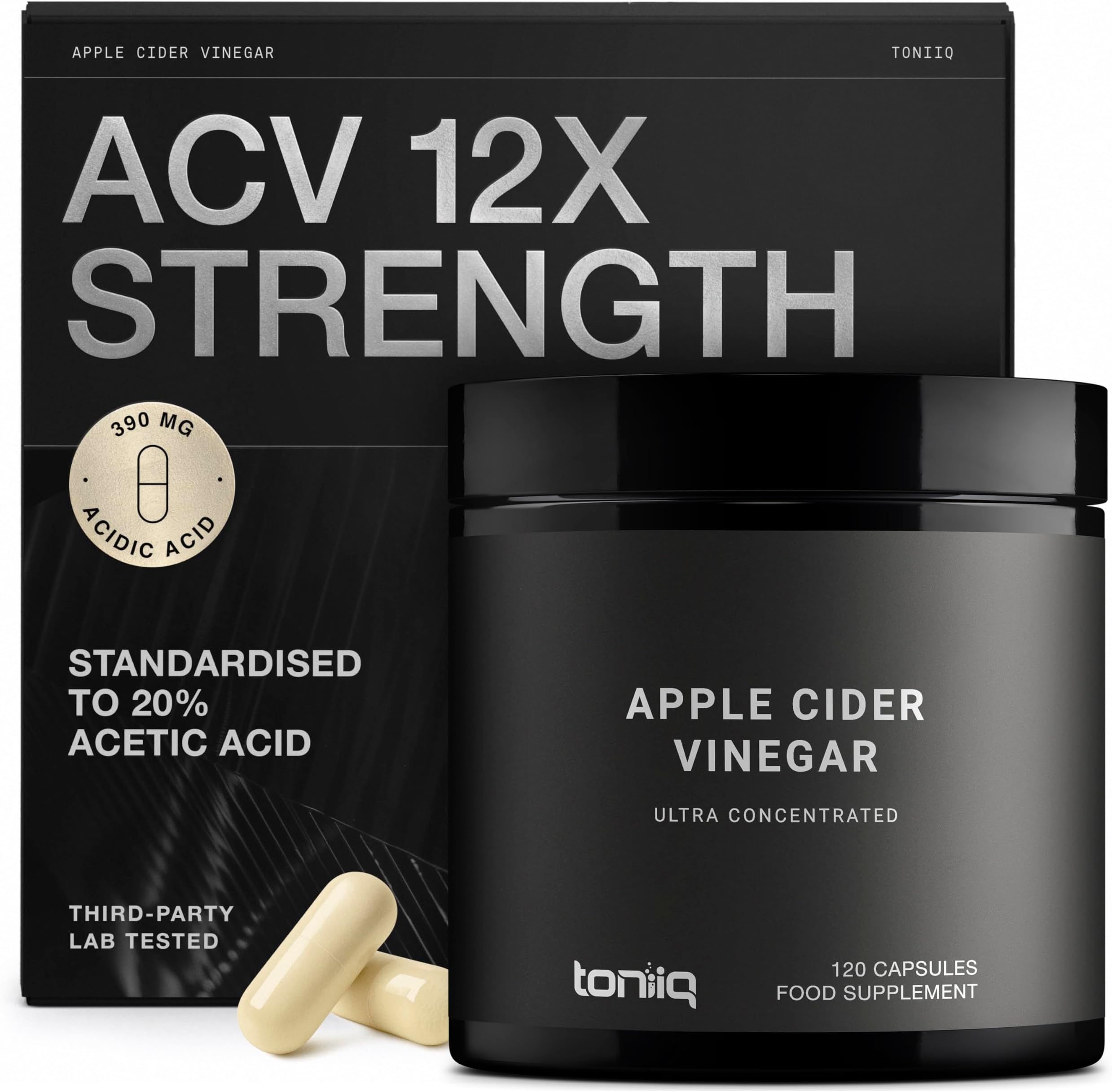 Apple Cider Vinegar Capsules - Ultra High Potency 2,010mg Formula with 20% Acetic Acid & Cayenne Pepper - Made with The Mother - Third-Party Lab Tested - 120 Capsules