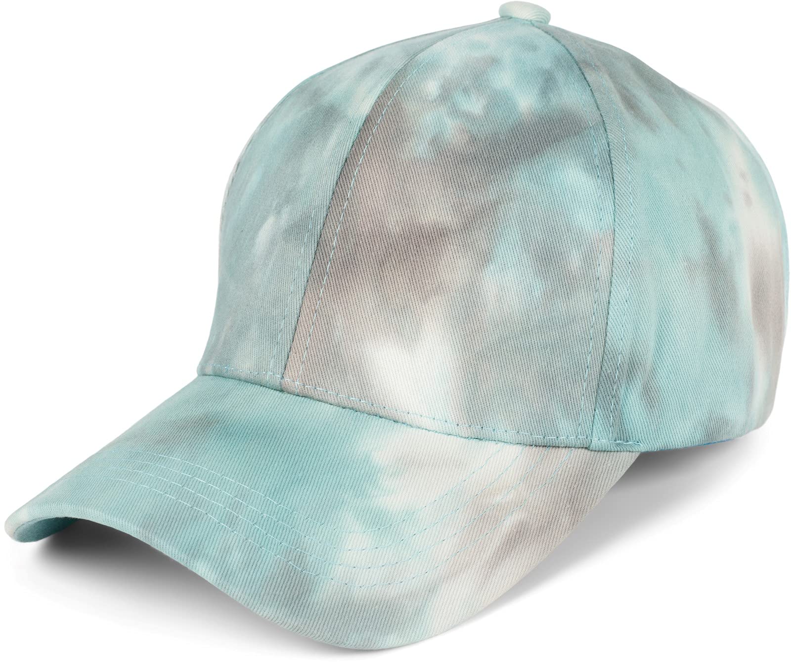 Stylebreaker Women's Mint Green-Grey Baseball Cap With Batik Pattern, Pattern Unique, 6-Panel, Basecap, Click & Snap Adjustable 04023082, Colour: