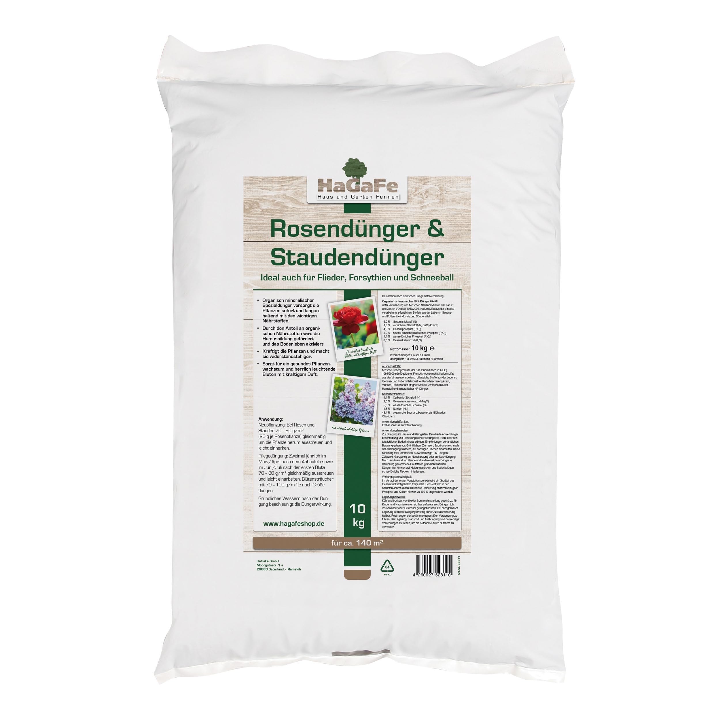 Rosendünger & Staudendünger Ideal Auch Für Flieder Forsythien Und Schneeball - Mit Kalium, 10kg (1x10kg)