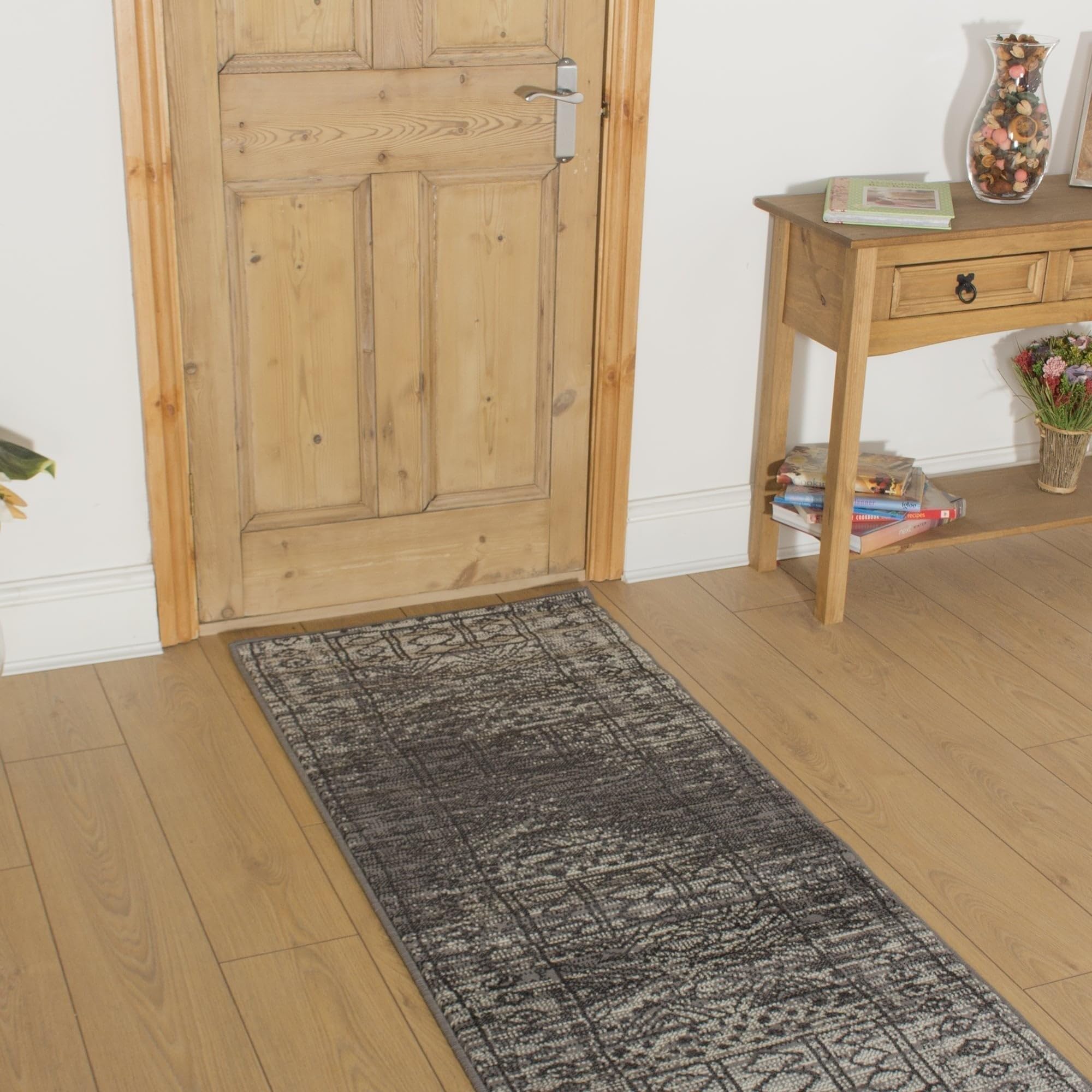 runrug Soft & Luxurious Hallway Runner Rug - Comfortable Carpet for Hall, Kitchen & Corridor - Multiple Sizes - Stain-Resistant, Dirt-Resistant - 100cm x 300cm - 9mm Thick - Afrikans, Grey