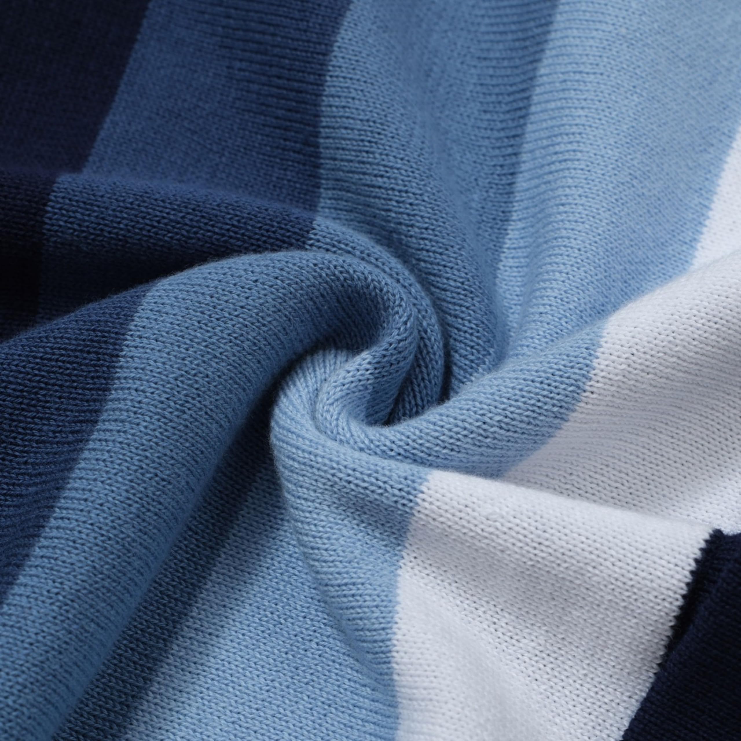 OXKNIT - Polo de punto retro a rayas para hombre, estilo vintage de los años 60, con botones clásicos