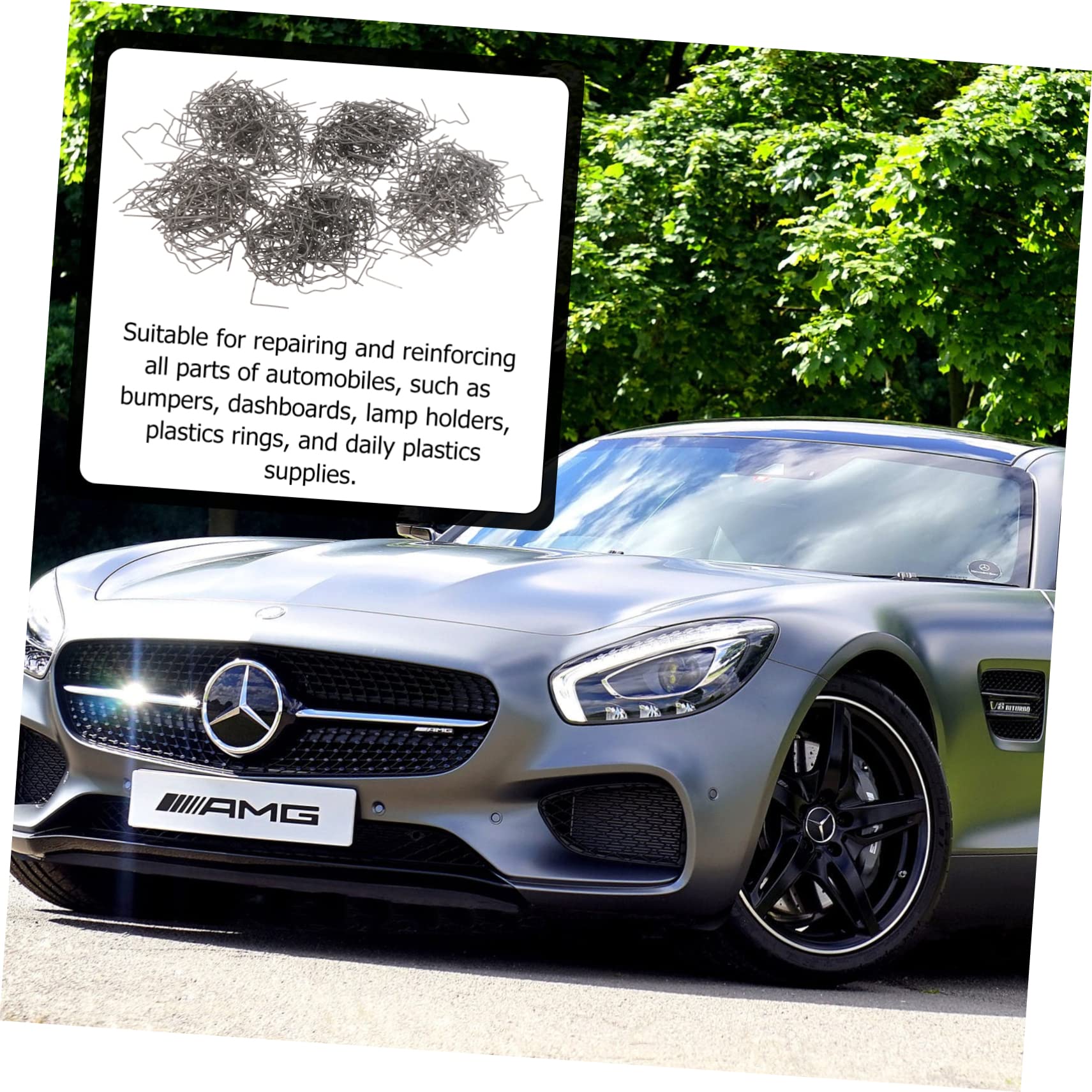 Veemoon 500pcs Welding Studs and Wire Patches Hot Staple Wave Rod Pre Cut Welding Staples Restorer Tool Car Accessory Welding Stick Welding Hot Staples Auto Accessories Repair Metal Suite