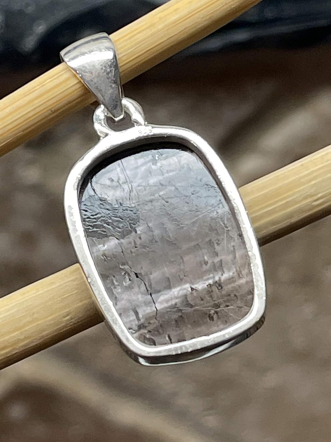 Natural Hypersthene 925 Solid Sterling Silver Pendant 30mm - Image 2