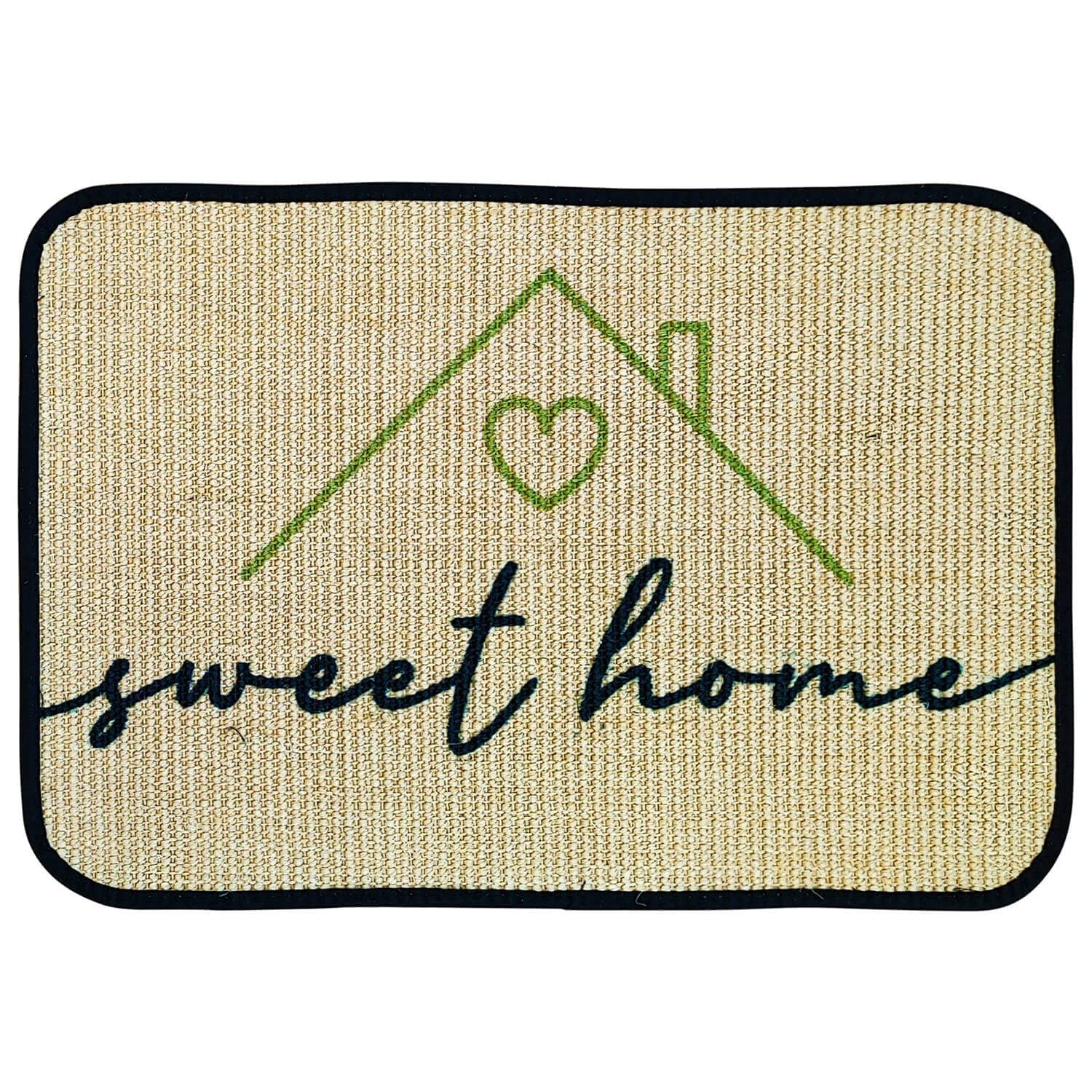 WohnDirect Felpudo Eco-Sisal 45x75 - Felpudo 100% Sisal - Felpudo Antideslizante Sweet Home Hearts - Felpudo Para Rascar - Made In Germany