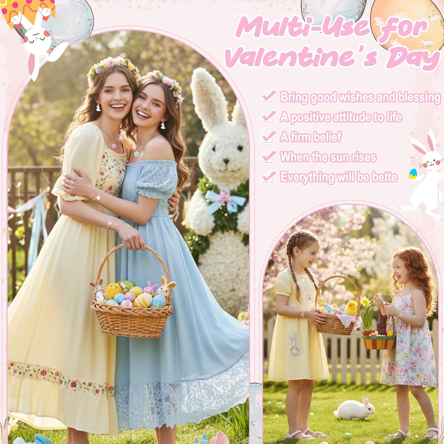 Landical 50 Pcs Easter Cute Charms for Jewelry Making Pendant Assorted Alloy Cubic Flower Charms Rhinestone Easter DIY Supply Necklace Bracelet Jewelry Craft(Gold, Cute) - Image 6