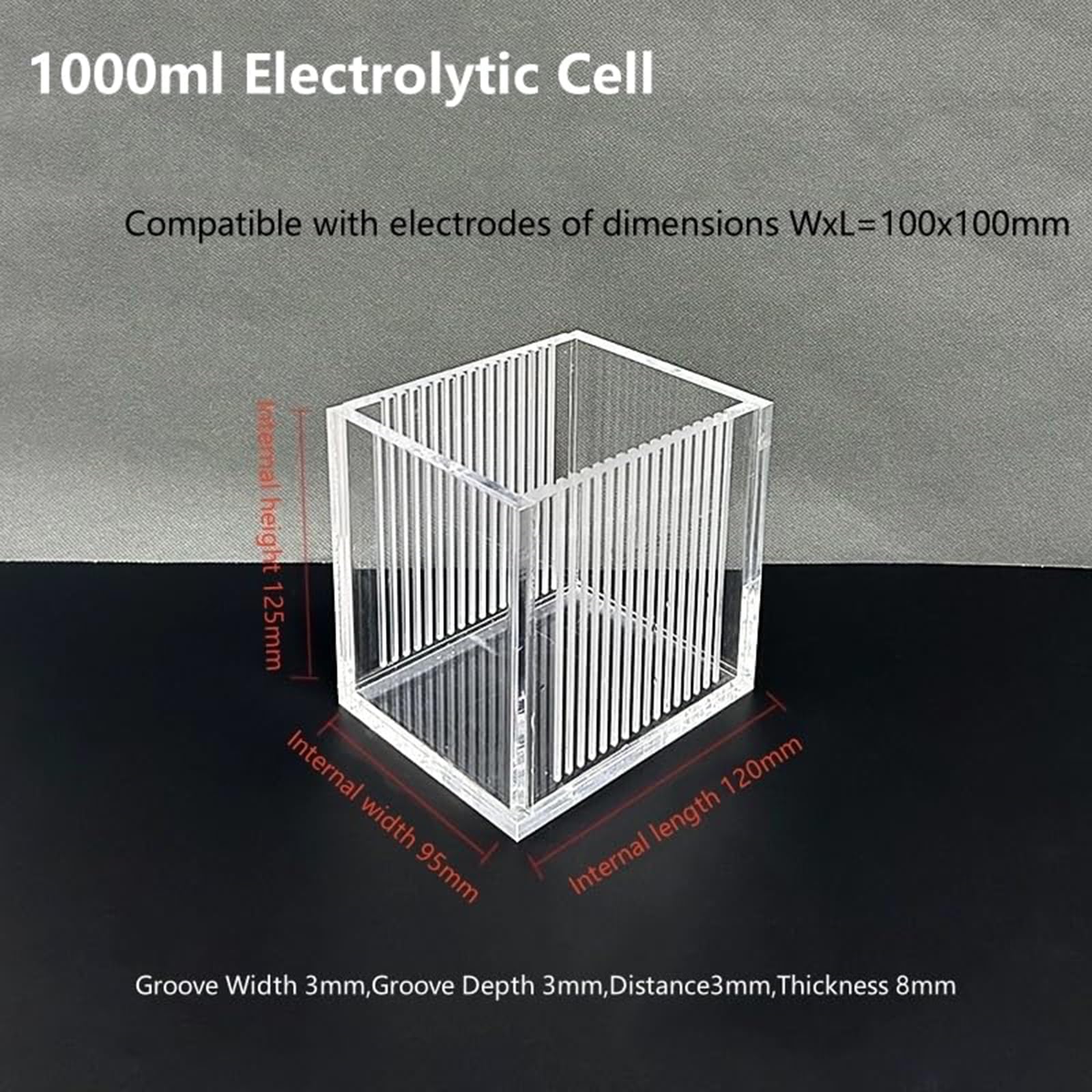 Kit de cellules électrolytiques acryliques pour électrolyse de l'eau, idéal pour les projets scientifiques et les applications de recherche