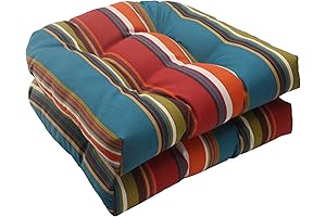 Striped Patio Cushions for Outdoor, Indoor, Tufted 19x19 Designed for Comfort