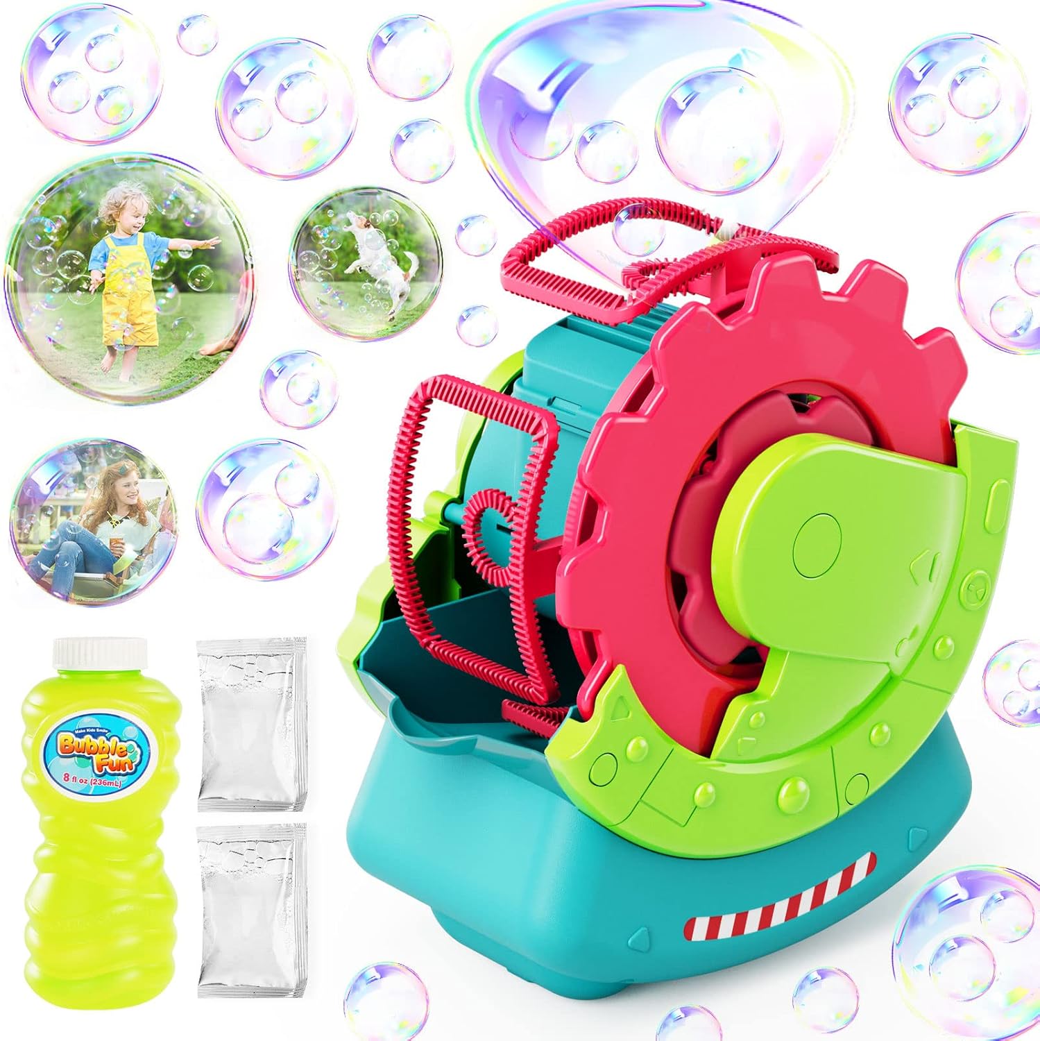 Kid Odyssey Bubble Machine, Water Wheel Bubble Blower with
