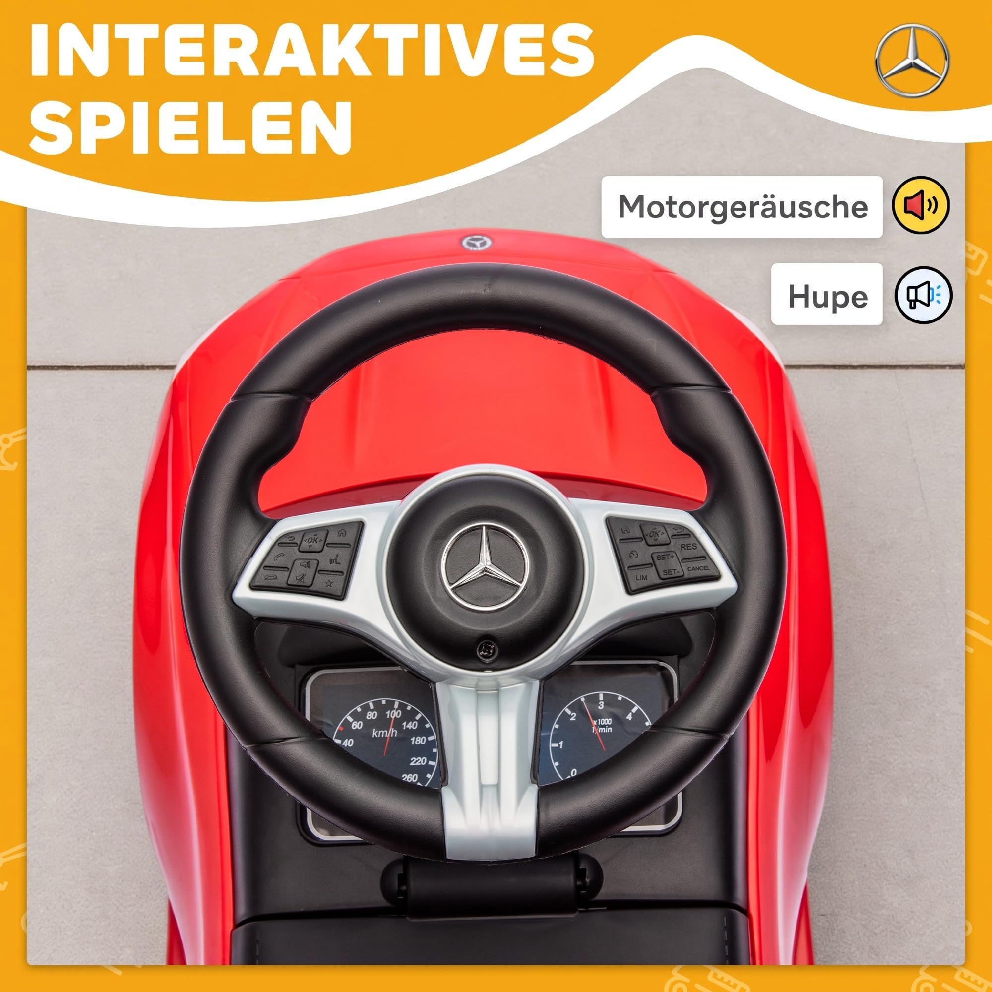 AIYAPLAY Mercedes-Benz C-Class auto jezdne dla dzieci 18-36 mies. Czerwony