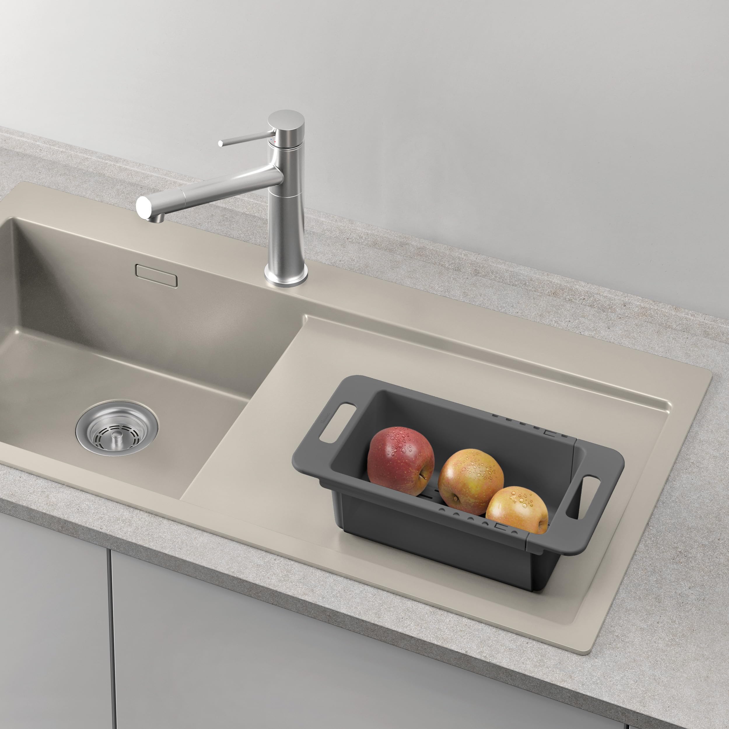 Metaltex Drain-Flex kosz do mycia naczyń – wysuwany 35-52 cm, wytrzymały i lekki