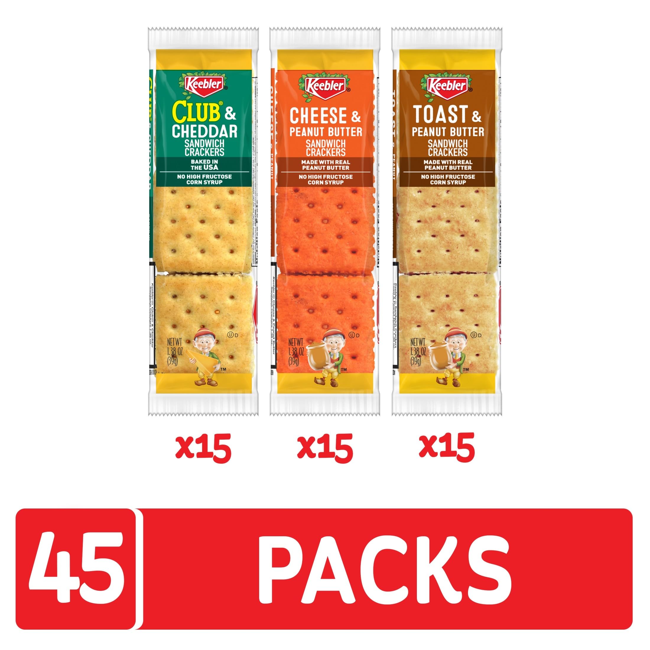 Keebler Sandwich Crackers Lunch Snacks Variety Pack 45 Packs — view 4