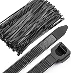 OneLeaf Câblodistributeurs 12 Pinces à fermeture éclair de pouce avec 120 Pounds Force de traction pour une utilisation multi-usages, auto-démarrage UV Enveloppes en nylon résistant, fil intérieur et extérieur.Noir, 100 Pcs