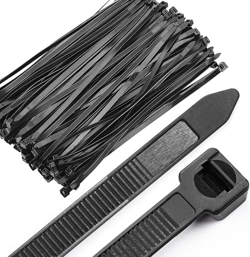 OneLeaf Cable Ties 12 Inch Heavy Duty Zip Ties with 120 Pounds Tensile Strength for Multi-Purpose Use, Self-Locking UV Resistant Nylon Tie Wraps, Indoor and Outdoor Tie Wire.Black, 100 Pcs