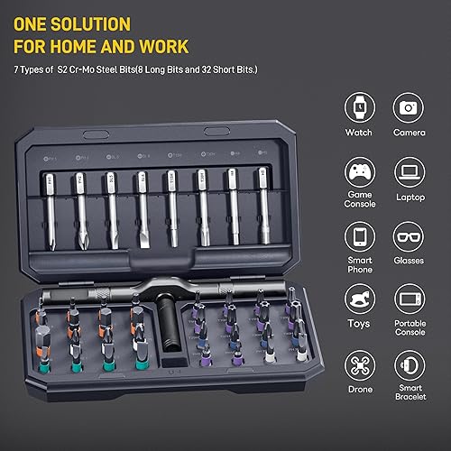 Miniatura 9 de Destornillador magnético 42 en 1, juego de destornilladores, juego de destornilladores de trinquete con estuche de almacenamiento, kit de