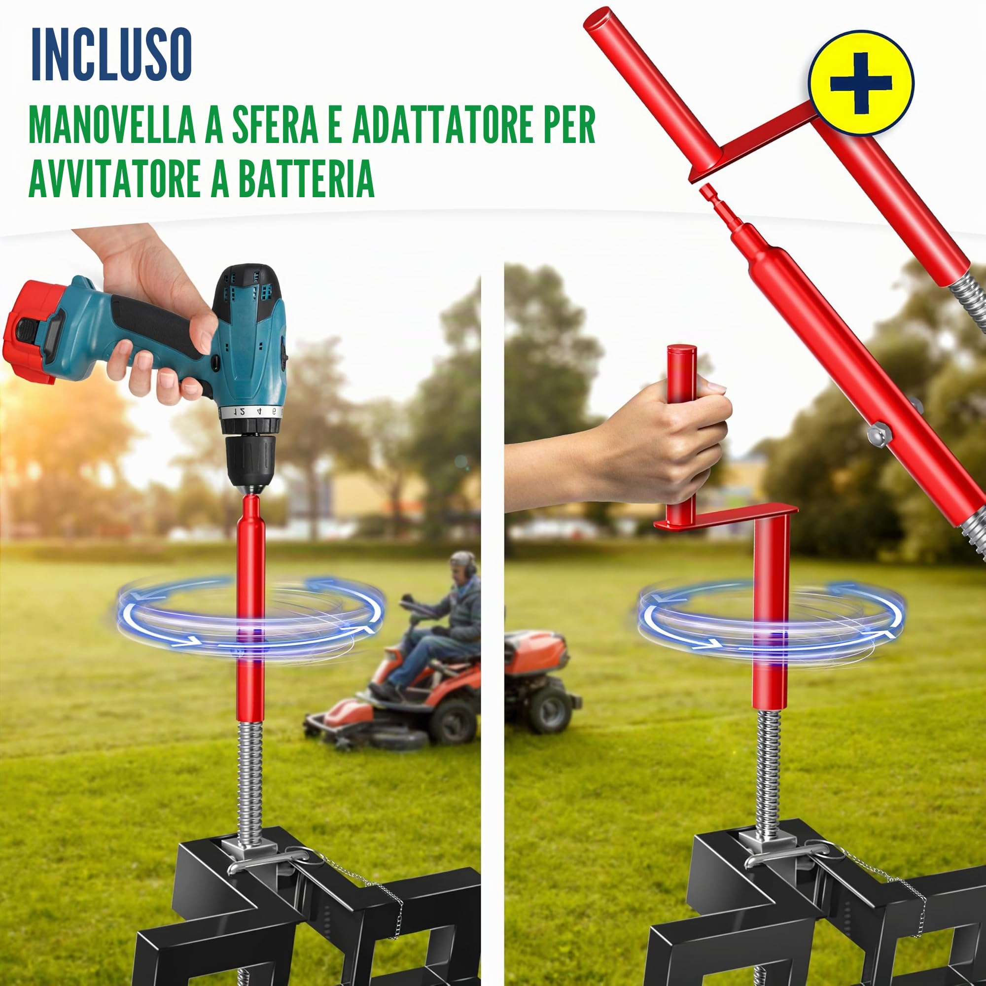 MASKO® Sollevatore XXL per trattorino tosaerba 450 kg, dispositivo di sollevamento, sollevatore universale per trattorino tosaerba, aiuto per la pulizia, +45° di inclinazione regolabile incluso