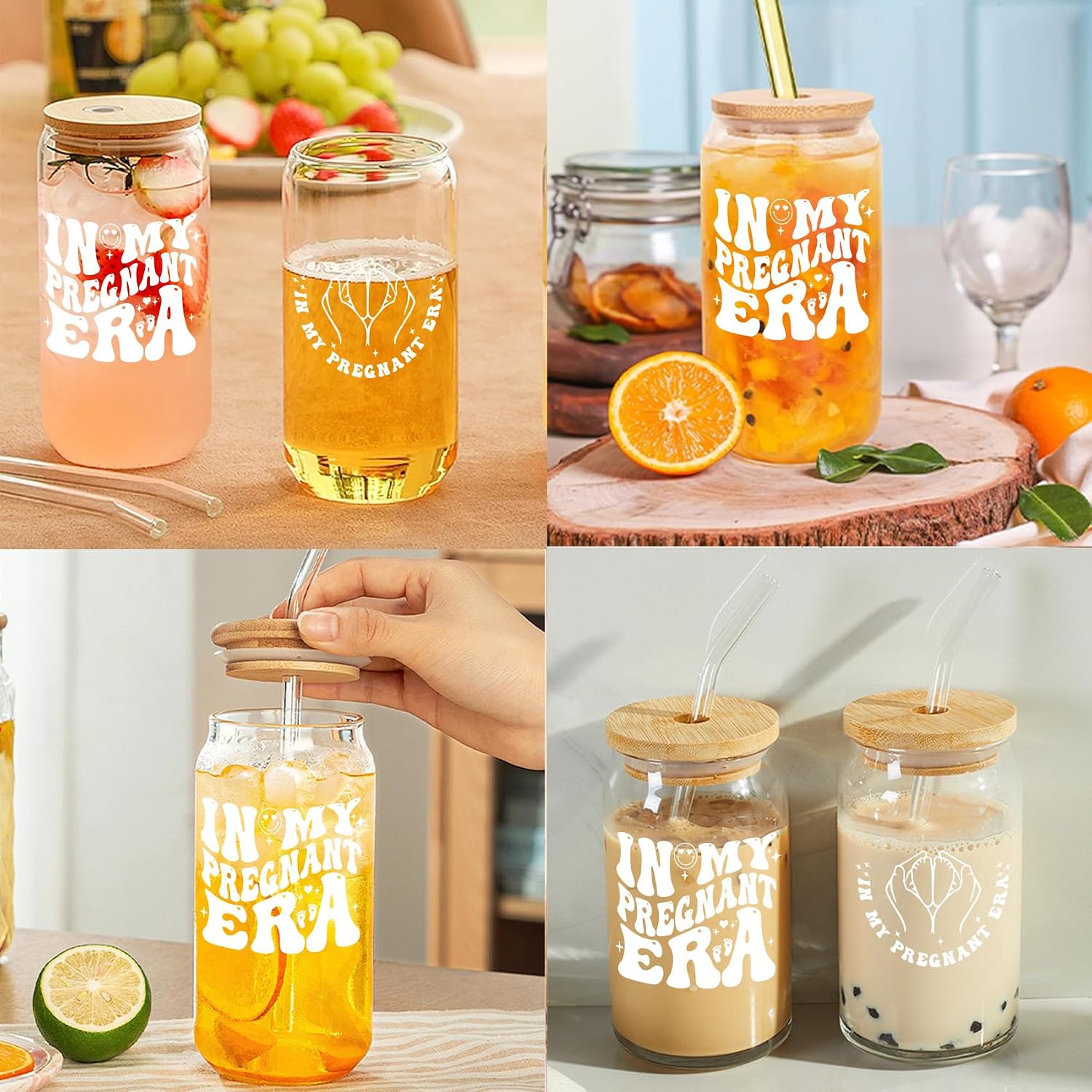 Pregnancy Gift for Expecting Mom - Custom Iced Coffee Cup 16oz, New Mom Gifts for Christmas/Mother’s Day, Unique Push Present or Postpartum Gift -21