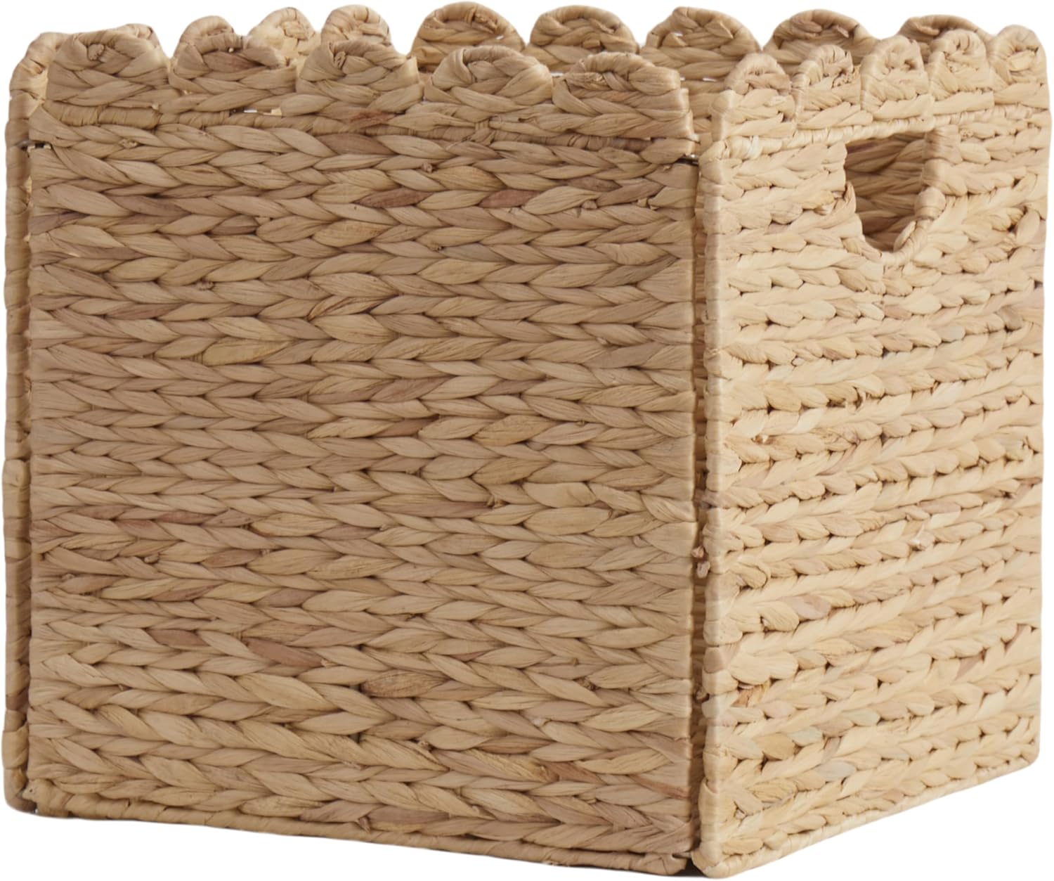 charming folding petal storage basket - stylish wicker laundry basket for organizing blankets and more, versatile cube storage bin with water-resistant design11.8''*11.8''*11.8''.