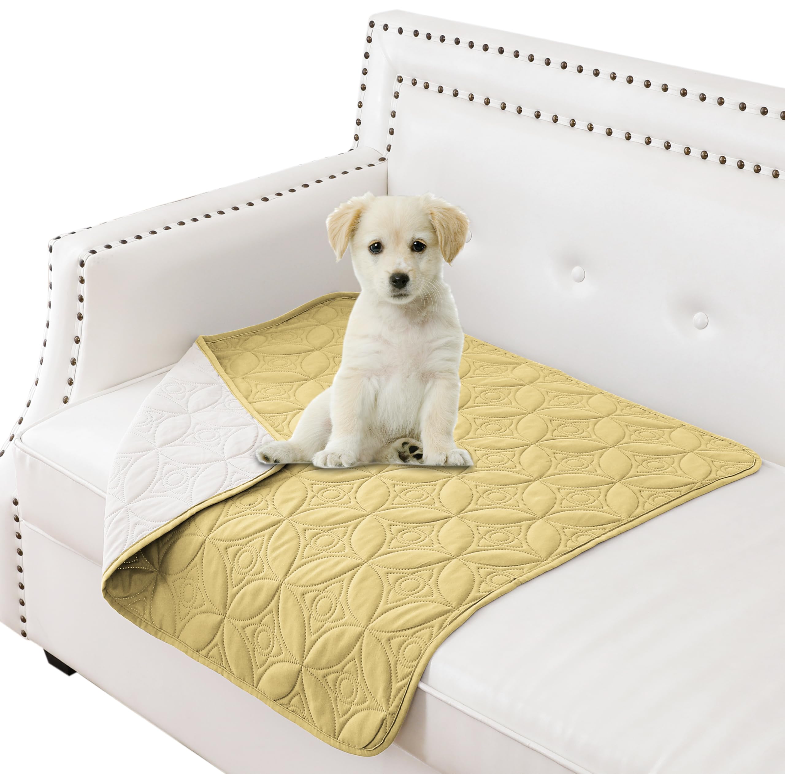 Tuffeel Waterproof Dog Blanket, 30x30 inches Small Pet Couch Covers for Sofa, Chair Bed Furniture Protector from Dogs Washable and Reversible-Sand+