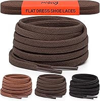 Miscly Flat Cotton Shoelaces for Dress Oxfords & Chukka Boots - Thin 3/16" Durable Laces, 1 Pair