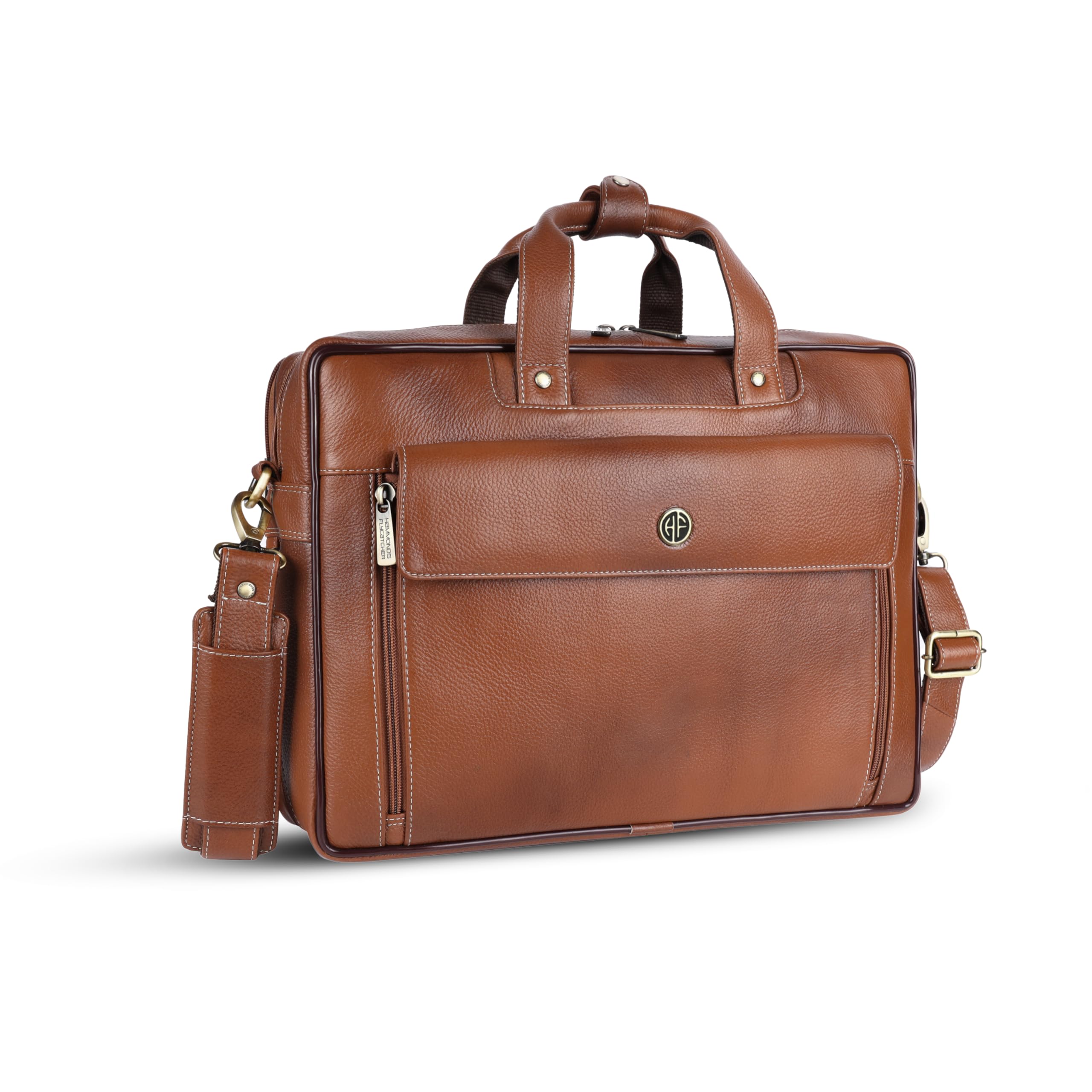 HAMMONDS FLYCATCHER Original Bombay Brown Leather 15.6 inch Expandable Laptop Messenger Bag LB150