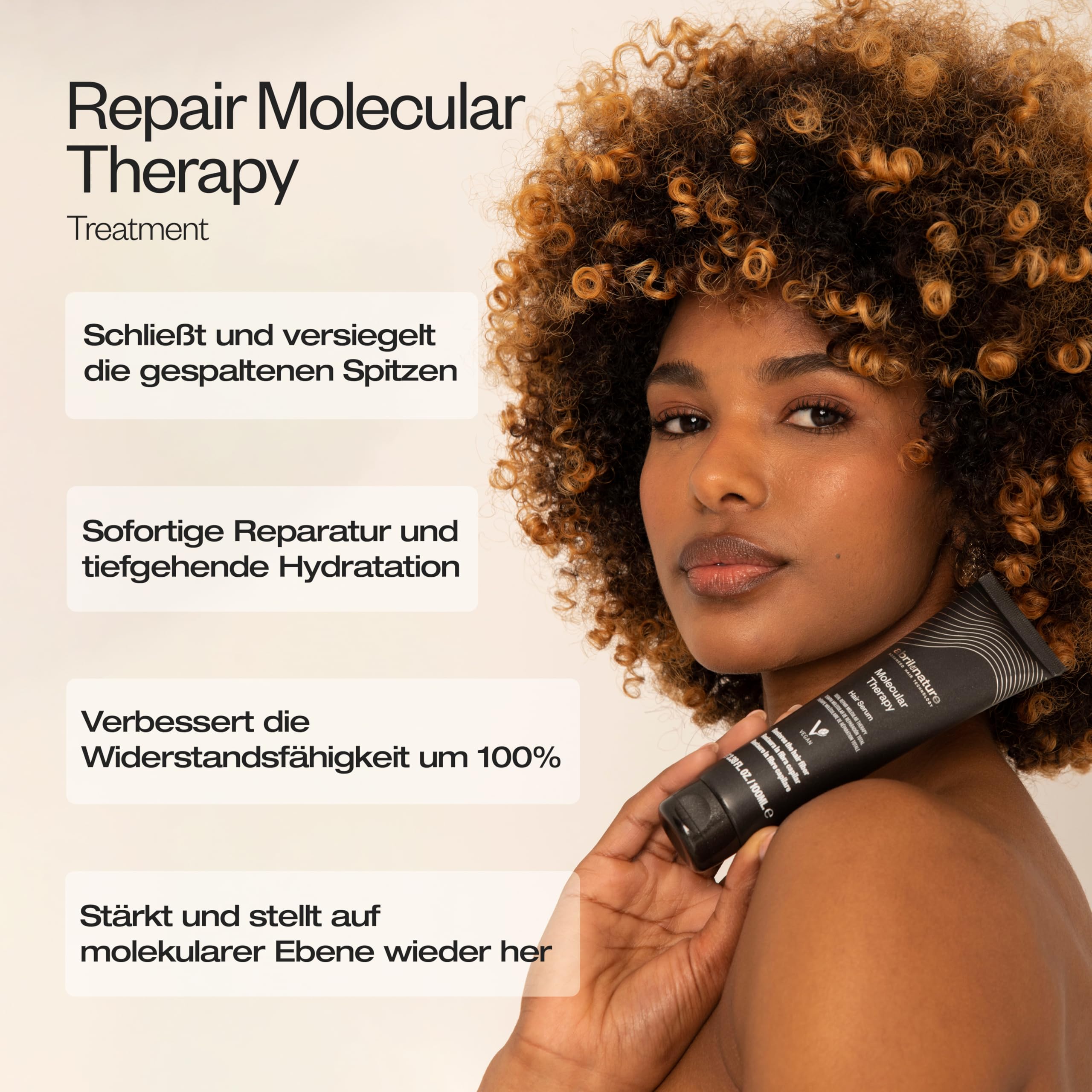abril et nature - Professionelles Haarpflege-Set Reparatur - Molecular Therapy - Shampoo-, Maske- und Serum-Set für geschädigtes, beanspruchtes oder alterndes Haar - Restauriert und repariert - 550 ml