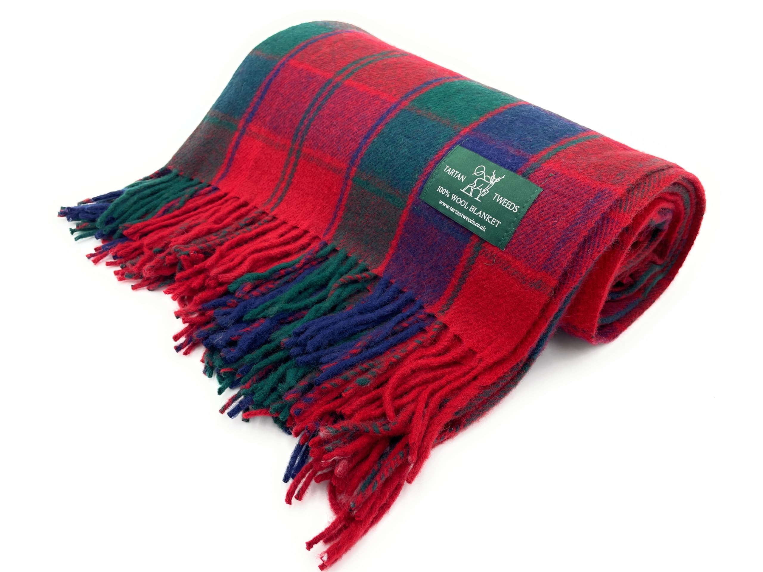 Tartan Tweeds Robertson Red Tartan Wool Blanket, Cosy Warm, Bed Or Sofa Throw (, Full)