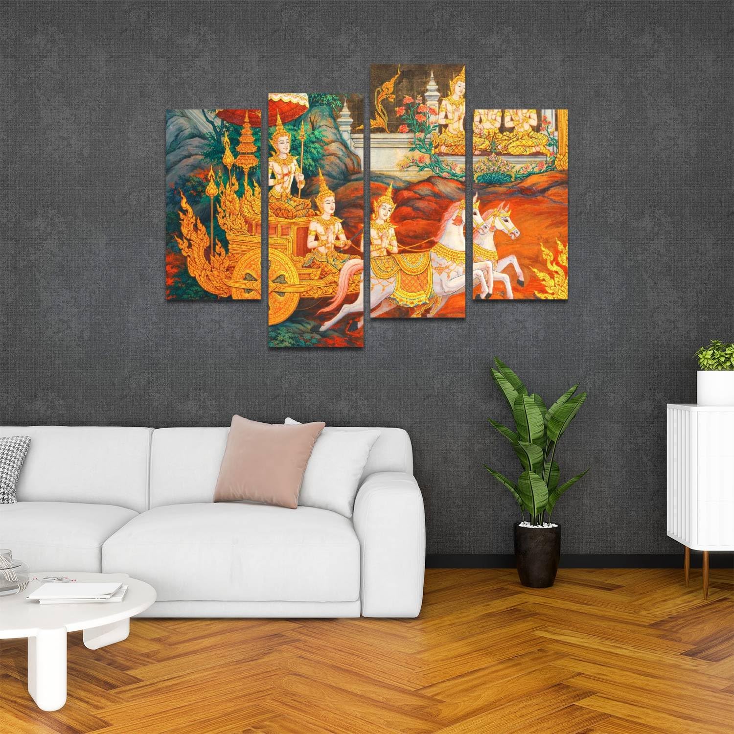 アート作品 油絵 絵画 芸術品 インテリア雑貨 タイThailand タペストリ Amazon.co.jp: 伝統的タイスタイル絵画キャンバス ウォールアート