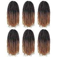 Vista 20 de ToyoTress Marley Twist Cabello para Trenzar - 18 Pulgadas 6 Paquetes Cabello Negro Marley para Faux Locs, Cabello Crochet Marley Twist Rizado Afro