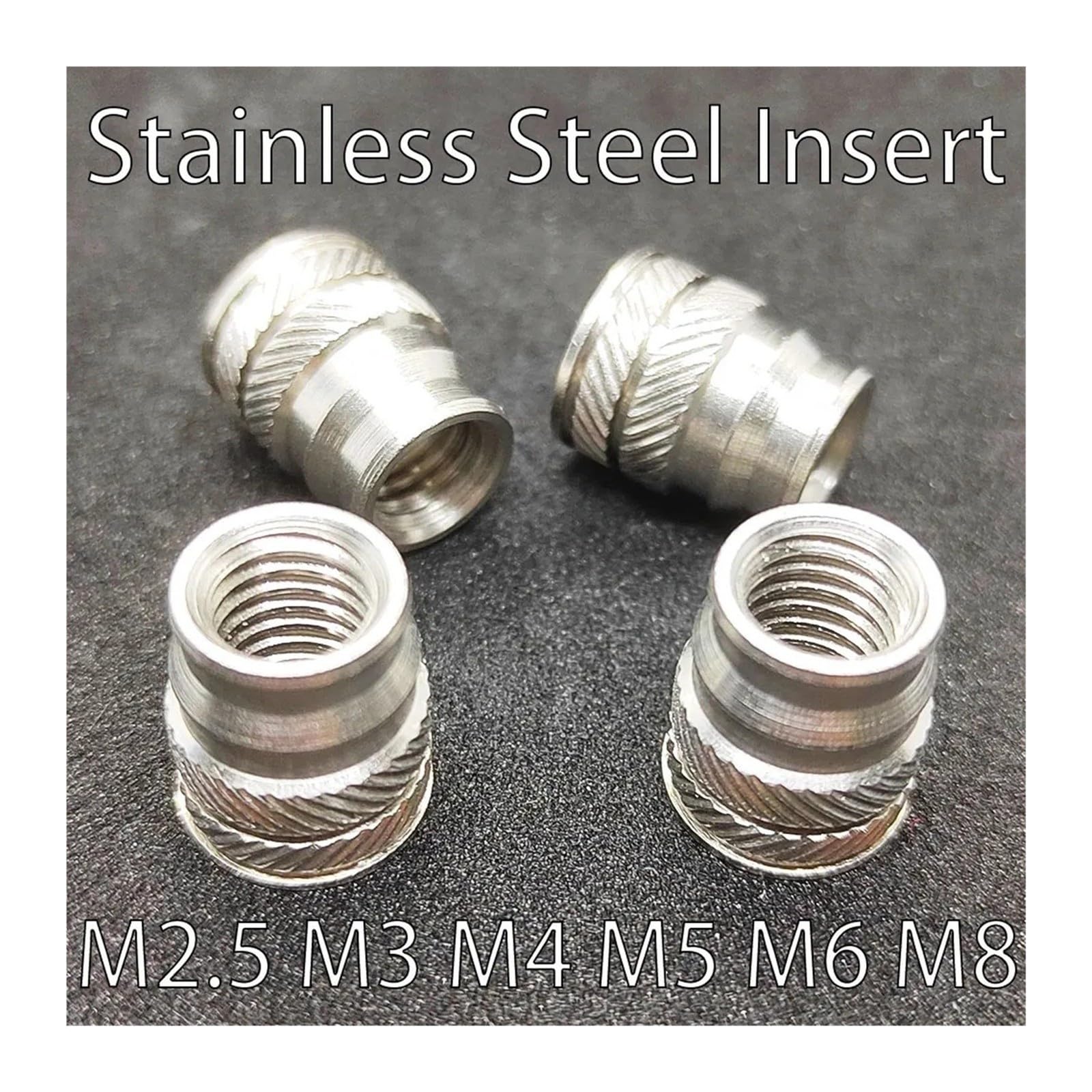 ZS Hardware Tuercas de inserción con juego de calor M2.5-M6, acero inoxidable roscadas for impresora 3D(50pcs,M6x12.7x0D9.5)