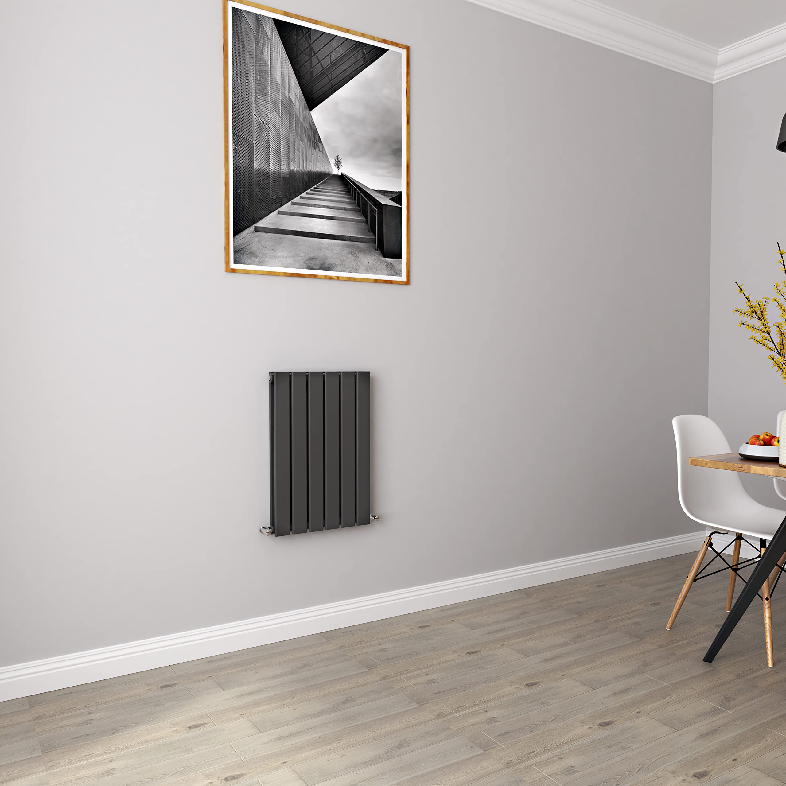 Biubiubath Anthracite Radiators Horizontal Small Rad Double Flat Panel Central Heating Radiators 600 * 408Mm