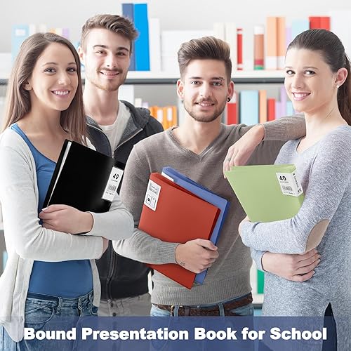 Vista 44 de Marspark 6 carpetas con fundas de plástico grandes de 8.5 x 11 pulgadas, 40 bolsillos, 80 páginas, portafolio de arte, protector de hojas Negro