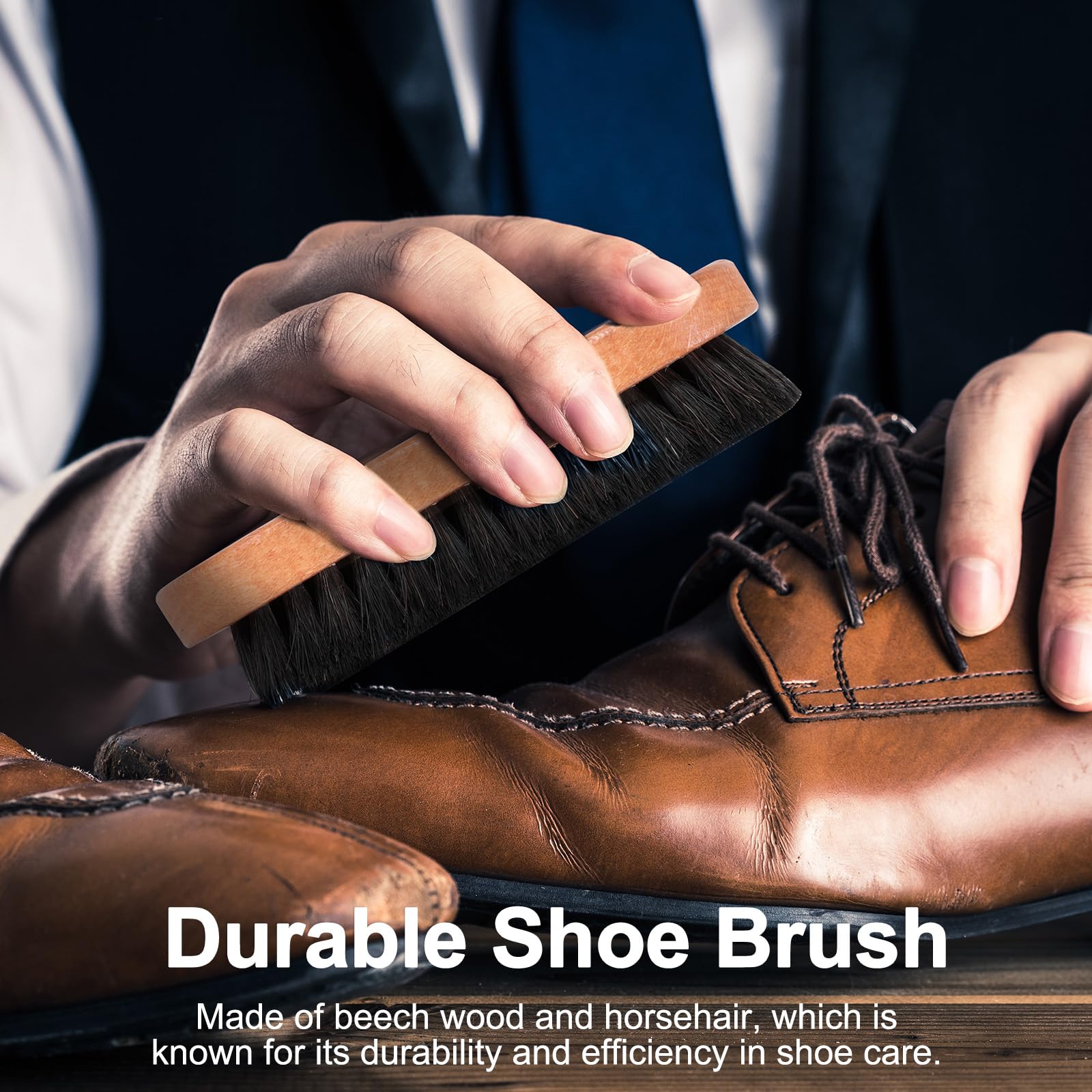 AiQInu Brosse à Chaussures en Daim 3 Pièces Brosse à Daim, Brosses à Chaussures, Brosses en CRIN de Cheval, Multi-usages pour Nubuck, Cuir de Vachette