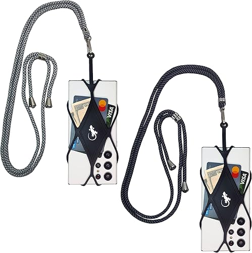 Gecko Travel Tech Cordones de teléfono con cordón para teléfono celular para alrededor del cuello del cuello Lanyard Phone Crossbody
