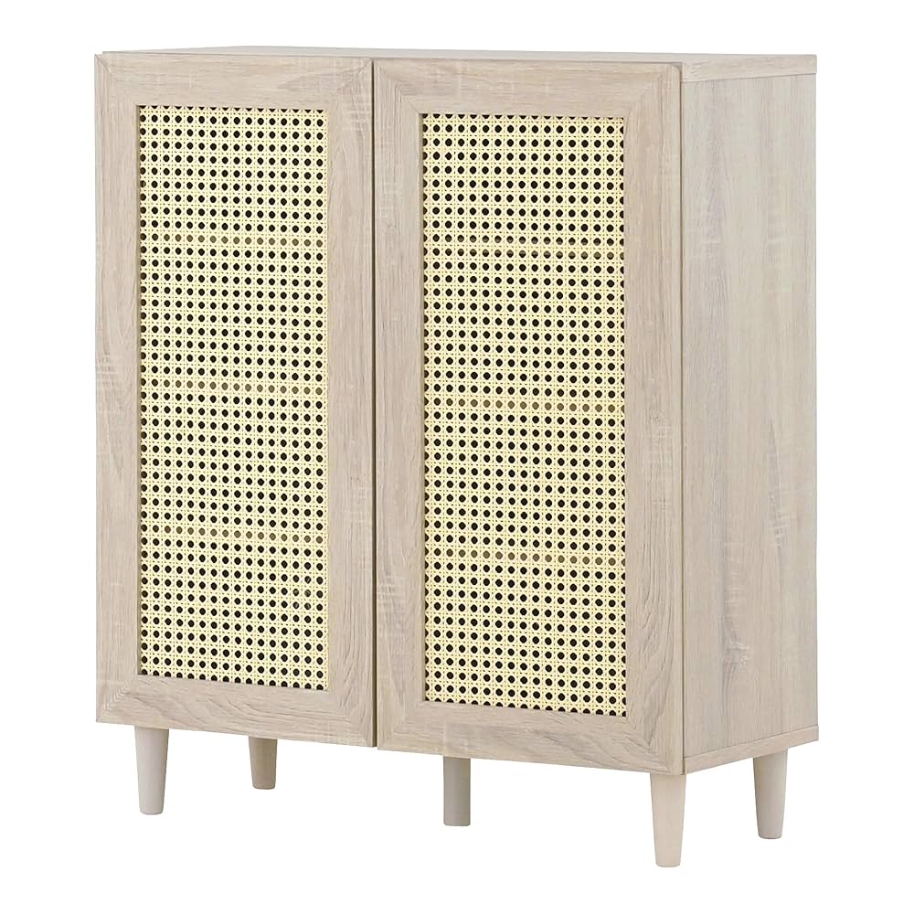 Amazon.co.jp: キャビネット 北欧 おしゃれ 木製 ラタン調