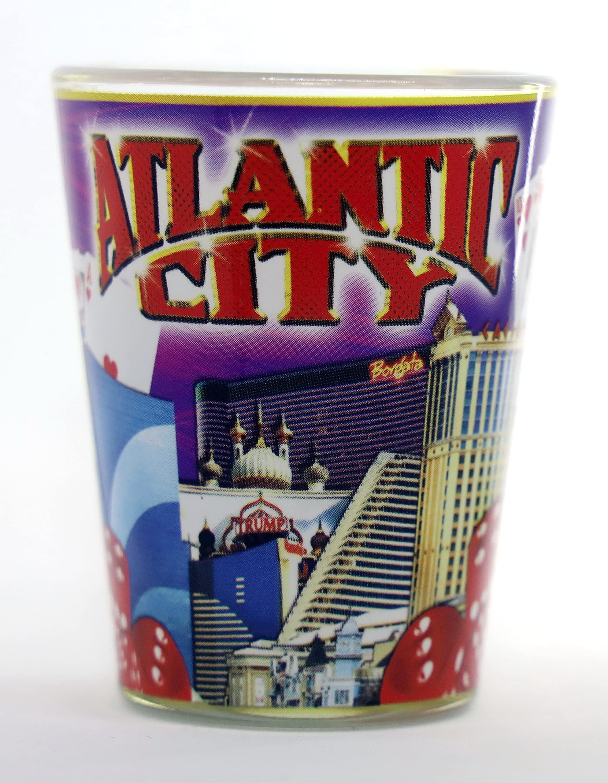 Atlantic City New Jersey Purple Photo Collage Shot Glass