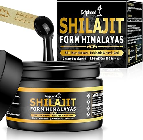 Shilajit para hombres y mujeres, resina Shilajit pura del Himalaya, suplemento Shilajit rico en minerales, más de 85 minerales traza, para energía y
