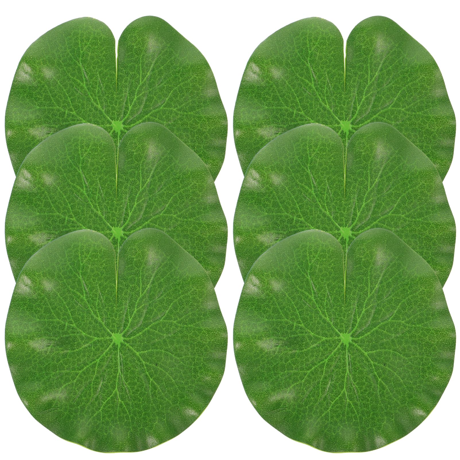 DOITOOL Floating Foliage Pads Realistic Pu and Foam Simulation Artificial Floating Lotus Leaves 6 Pcs Green for Pond and Fish Tank Decoration Suitable for Pond and Bathtub
