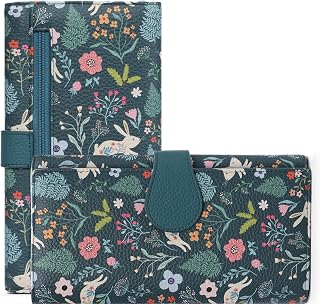 GOIACII Women's Wallet RFID Blocking Large Capacity Card Holder Ladies Phone Clutch Travel Long Purse Rabbit Print