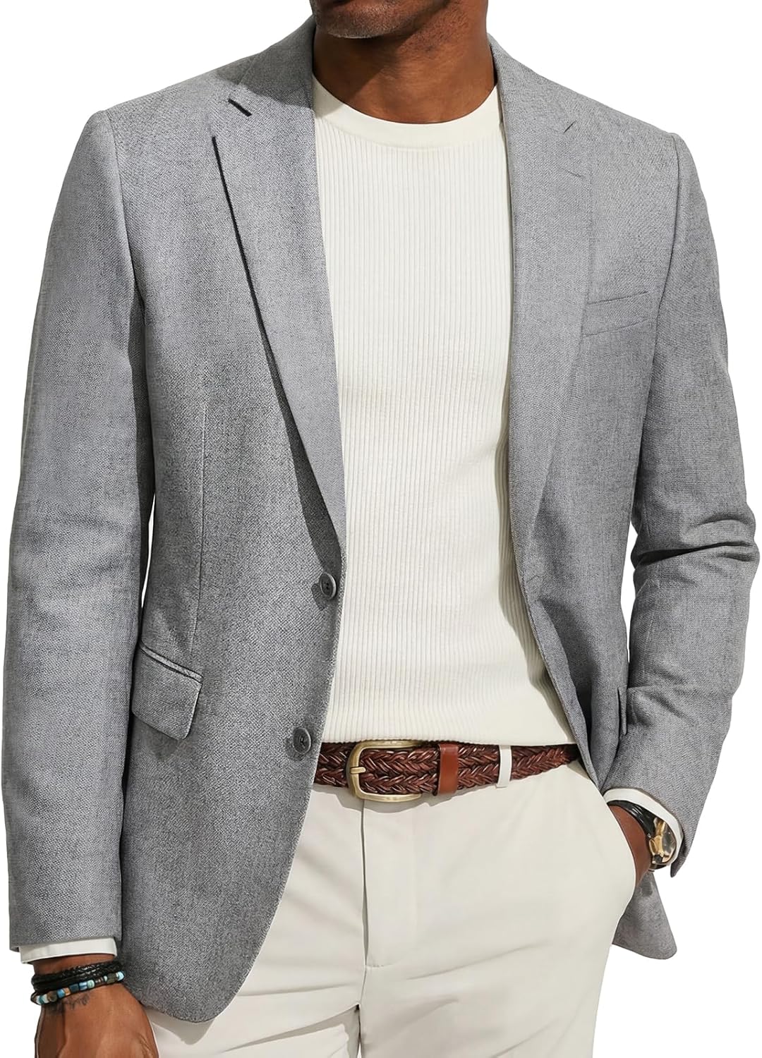 PJ PAUL JONES Mens Casual Blazer One Button Sport Coats Lightweight Business Suit Jacket